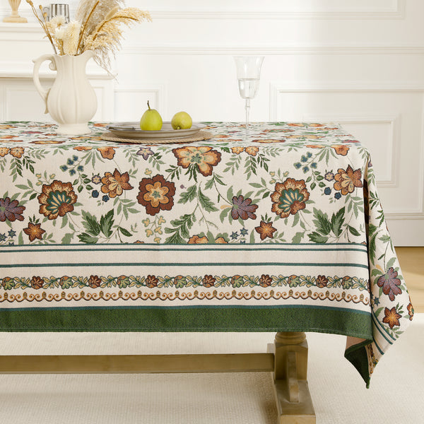 Vintage Green Daffodil Tablecloth