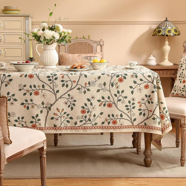 Chenille Floral Branch Tablecloth