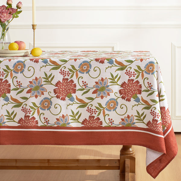 Vintage Red Thistle Charm Print Custom Tablecloth
